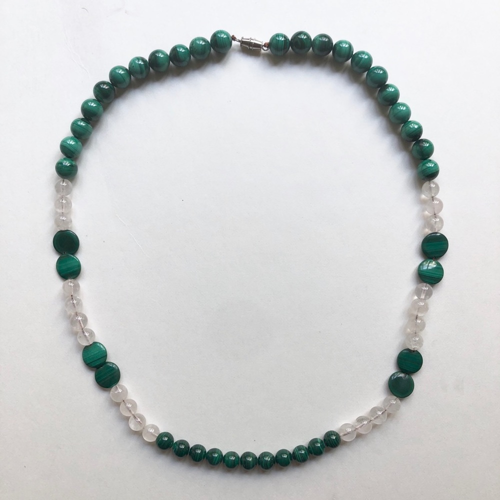 Malachite and Rose Quartz Necklace